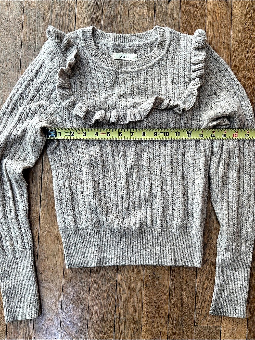 Doen Azaria Sweater Ruffled Rib Knit XS - Picture 6 of 9